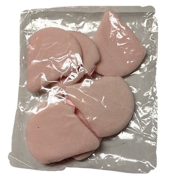 Makeup Powder Puff Sponge Fan Shaped 6 Pieces Pink - Picture 2 of 5